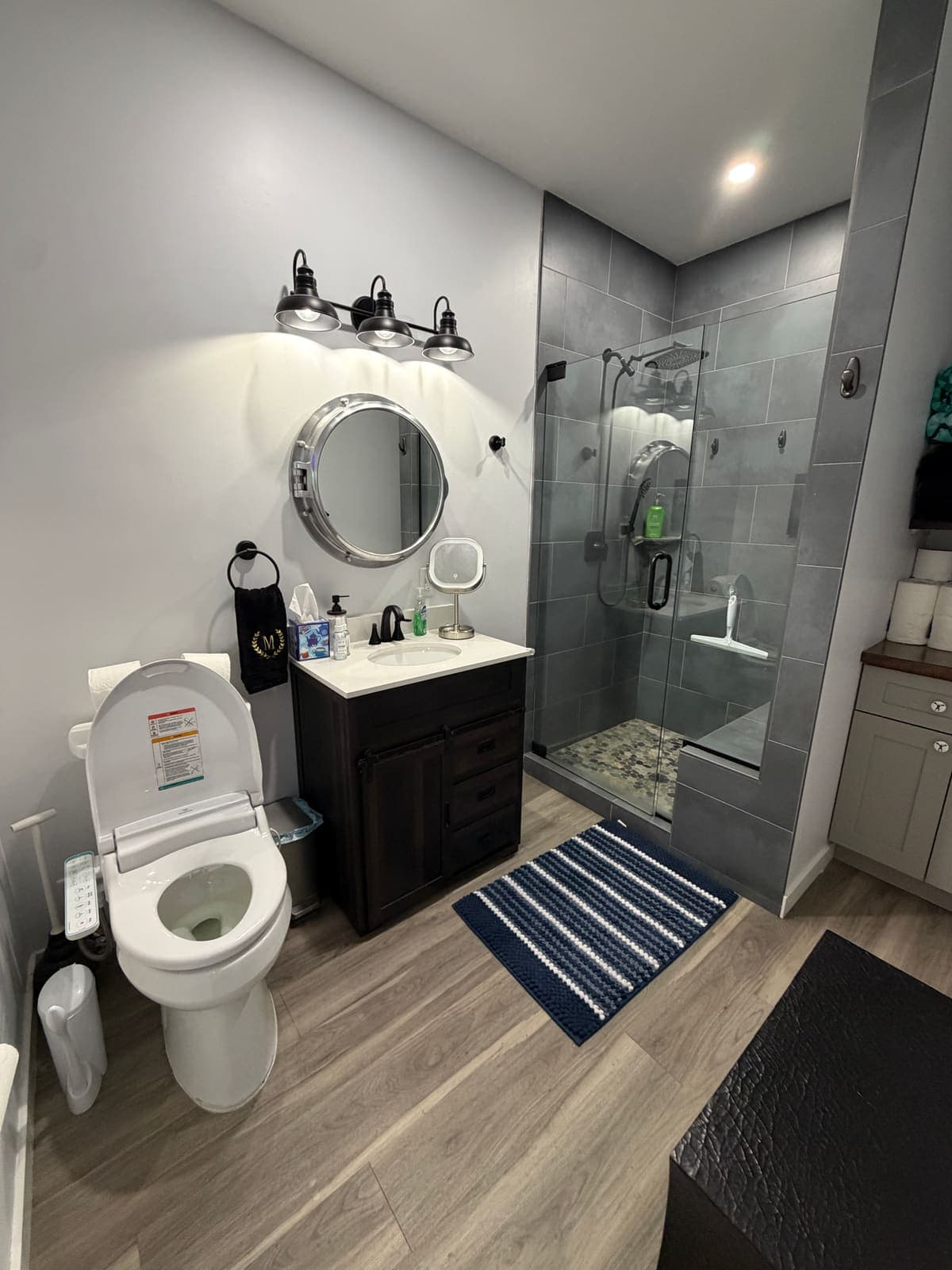 Private shower and bathroom
